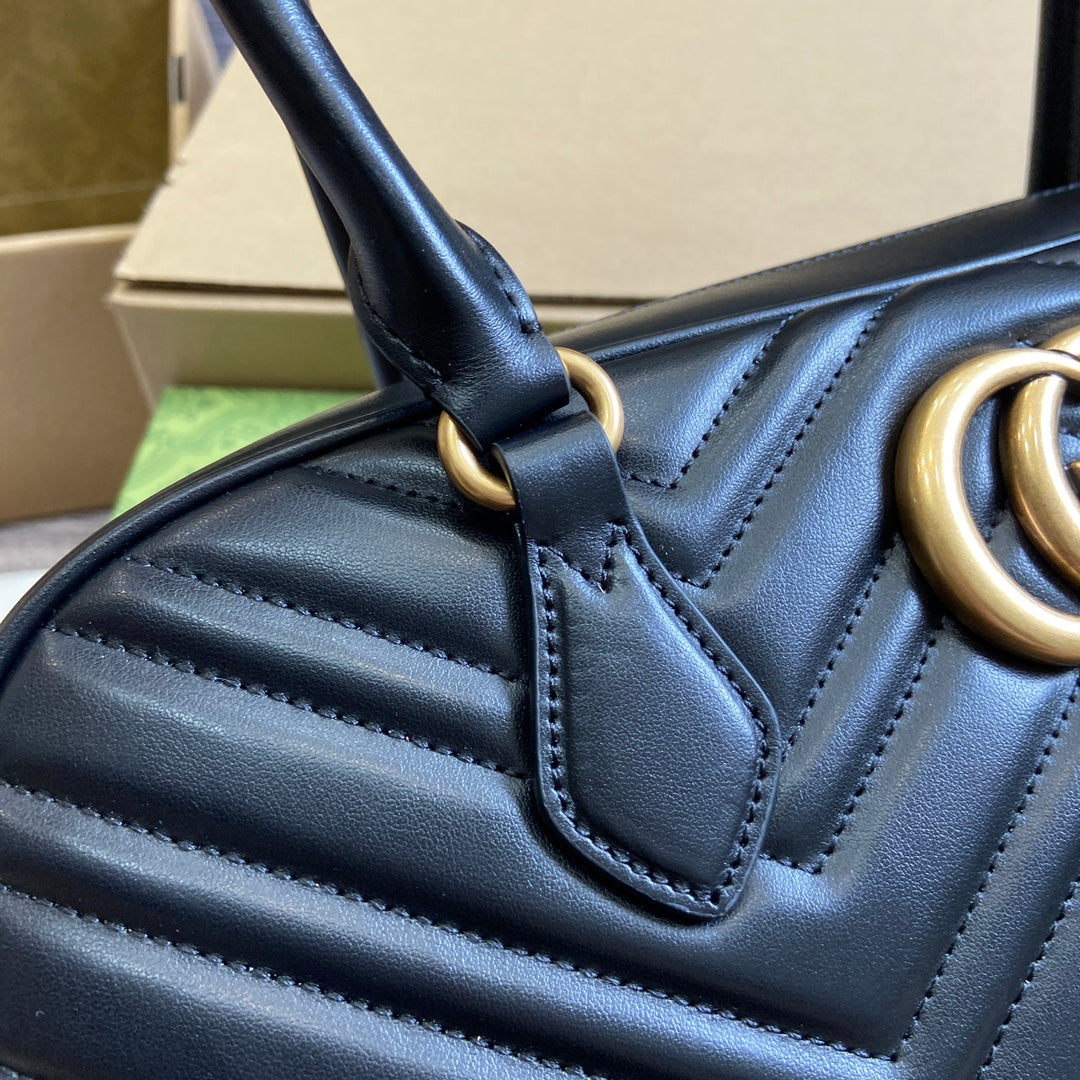 marmont series 35 5cm black crossbody single shoulder top handle bag 795218