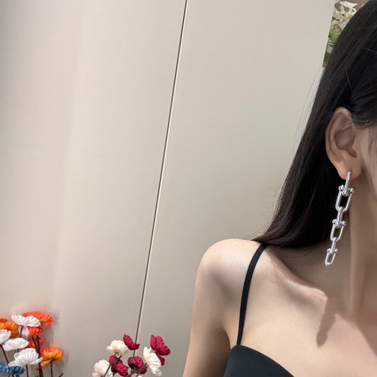 tf gradient chain ring light gold earrings ehc137