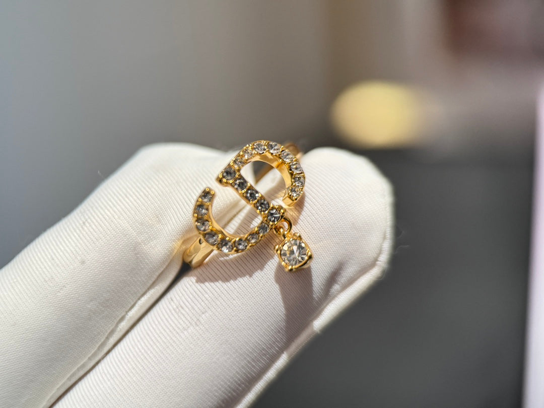 tribales series gold letter studded diamond earrings ehc115