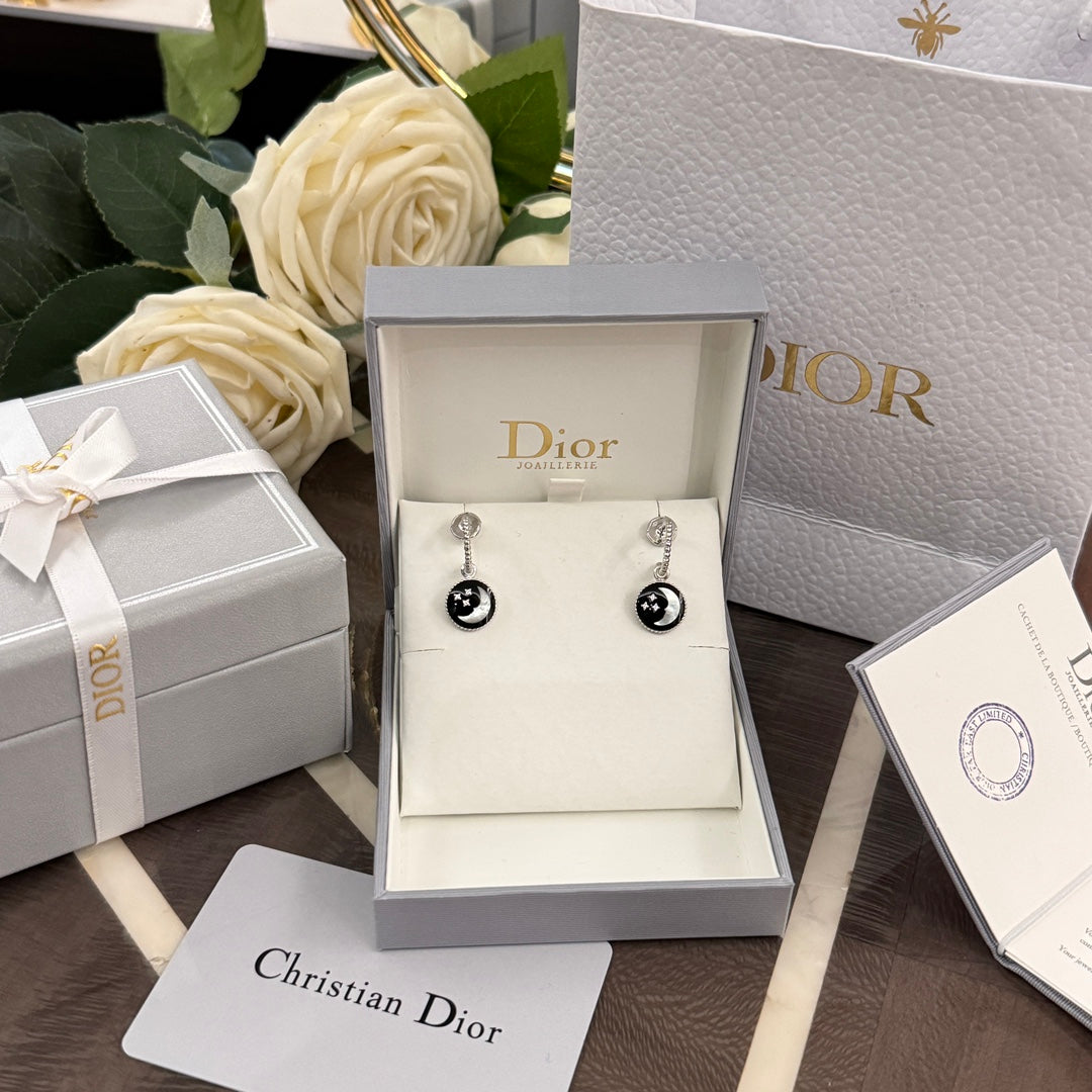 18k platinum sun moon star gem earrings ehc95