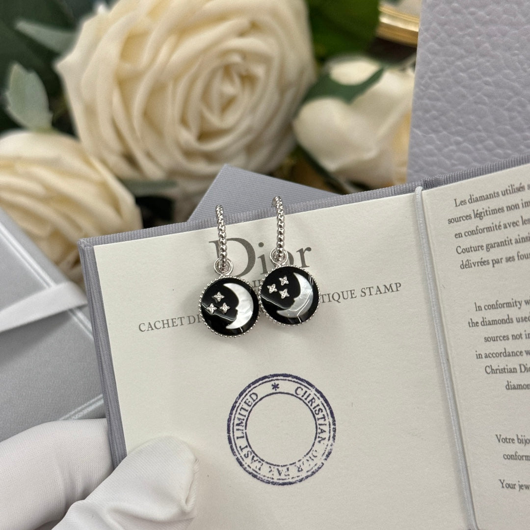 18k platinum sun moon star gem earrings ehc95