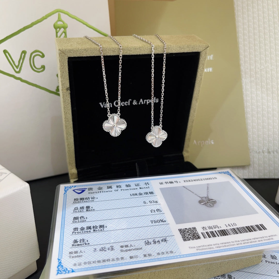 18K Platinum VCA Laser Necklace XLC101