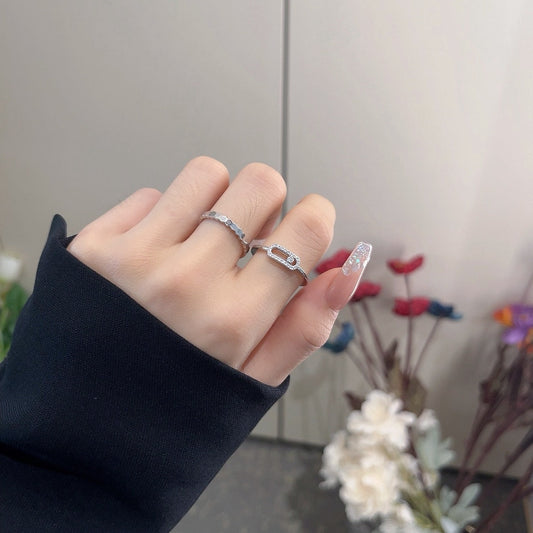 18k platinum dynamic single diamond inlaid ring jzc26