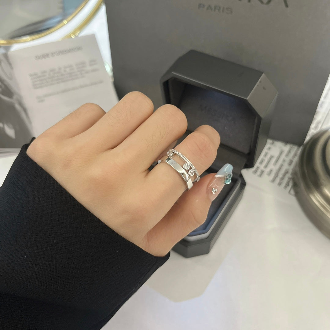 18k platinum dynamic double ring diamond ring jzc30