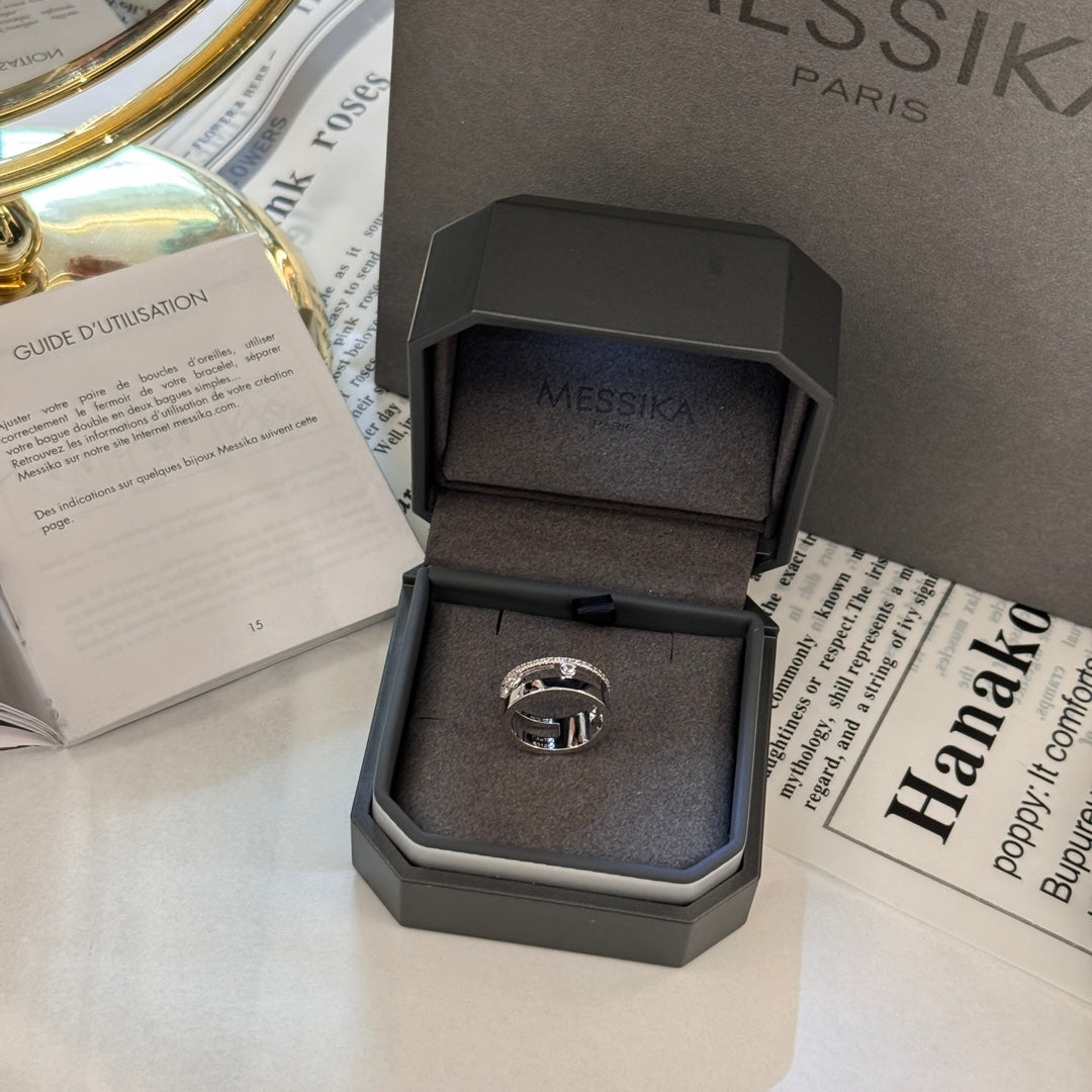 18k platinum dynamic double ring diamond ring jzc30