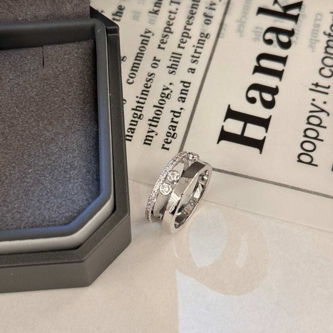 18k platinum dynamic double ring diamond ring jzc30