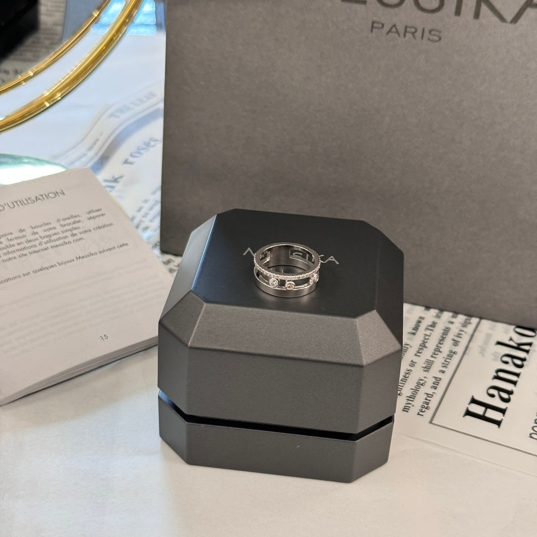 18k platinum dynamic double ring diamond ring jzc30