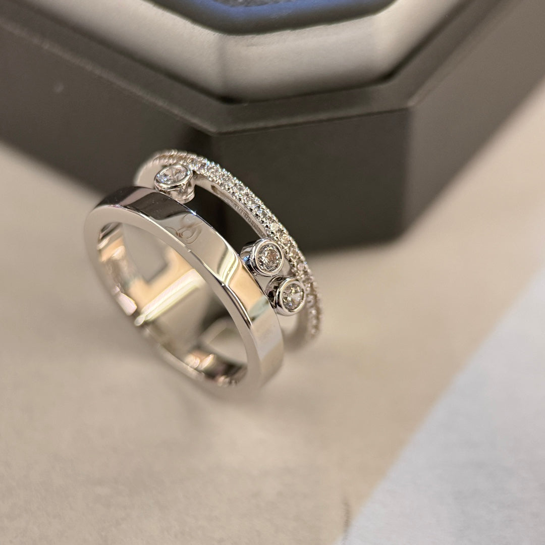 18k platinum dynamic double ring diamond ring jzc30