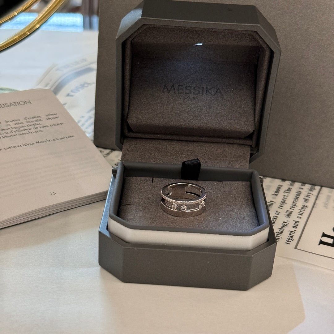 18k platinum dynamic double ring diamond ring jzc30