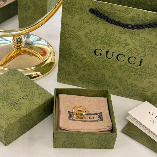 blondie series gold pearl hollowed out ring jzc32