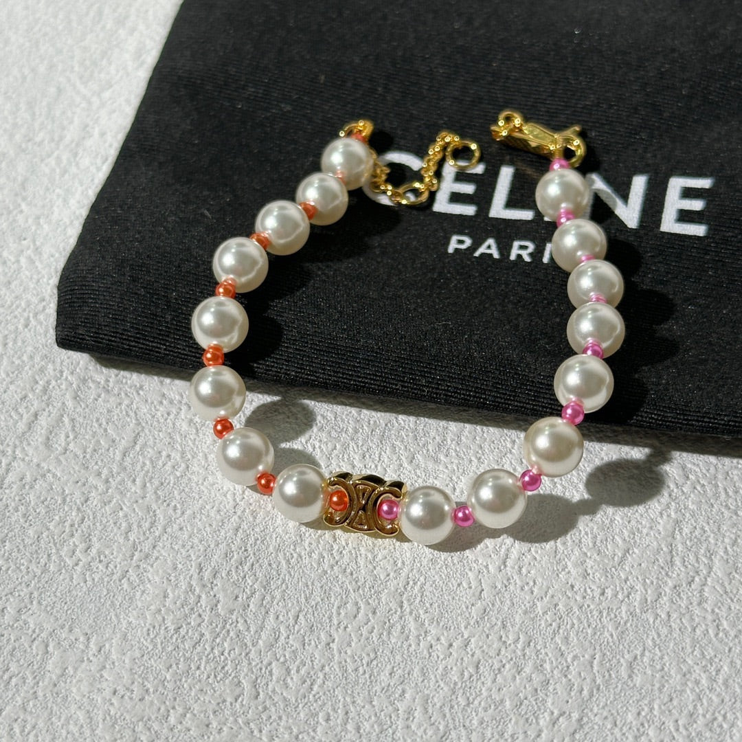 Silver Shadow Pearl Pink Bracelet SLC56