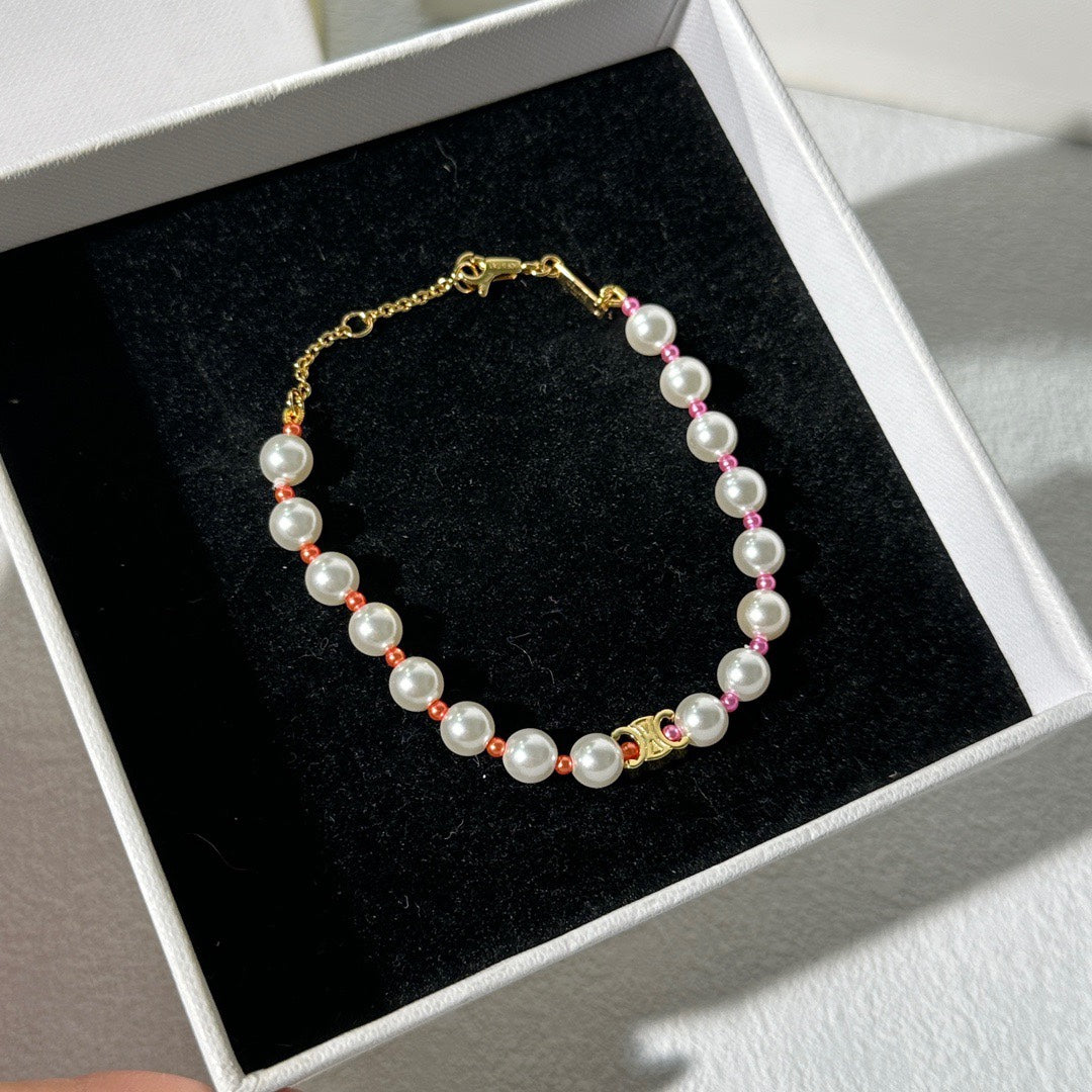 Silver Shadow Pearl Pink Bracelet SLC56