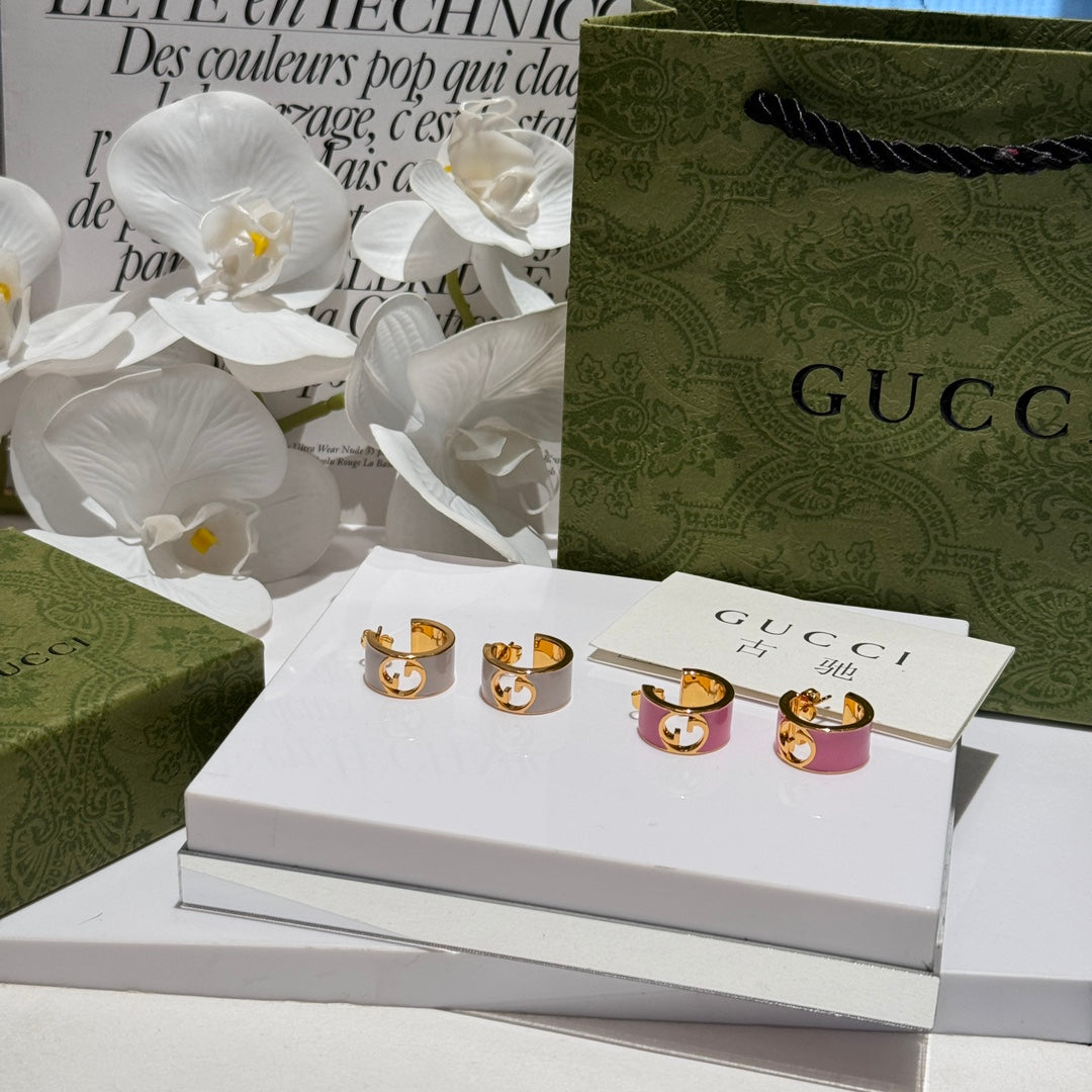 gucci blondie enamel ring earrings ehc116