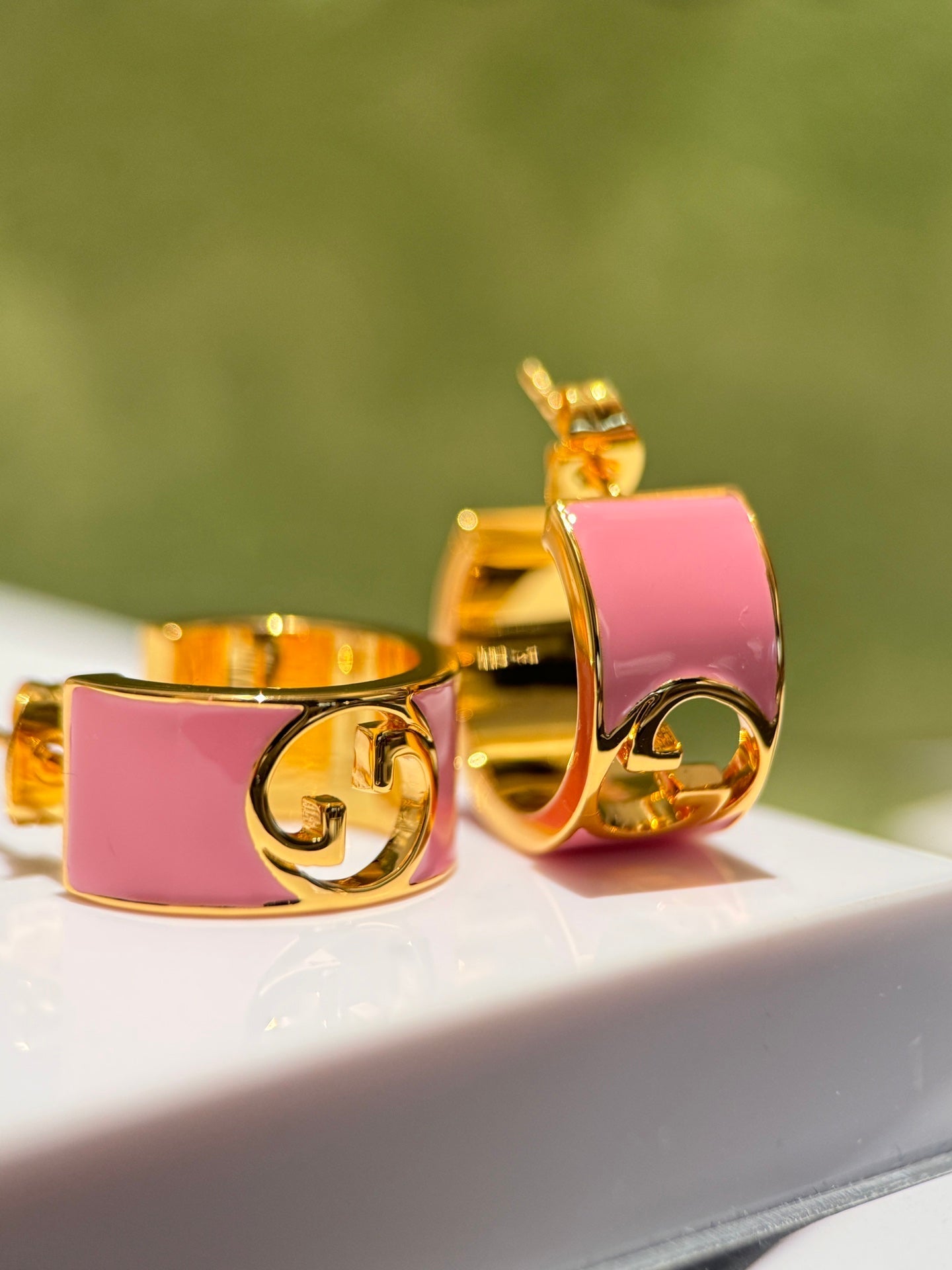 gucci blondie enamel ring earrings ehc116