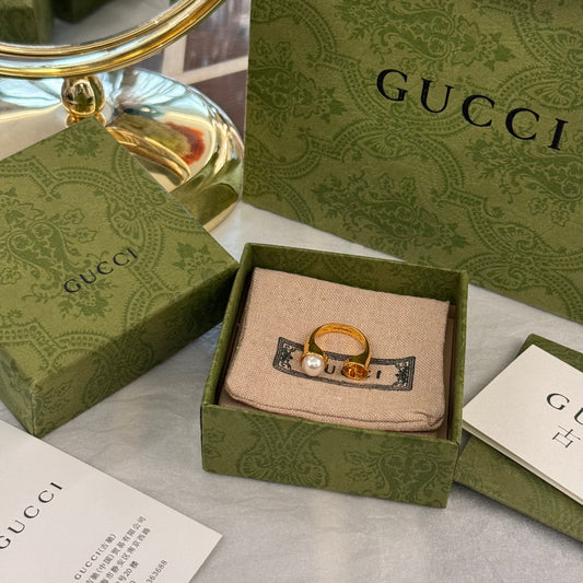 gg gold open single pearl ring jzc31