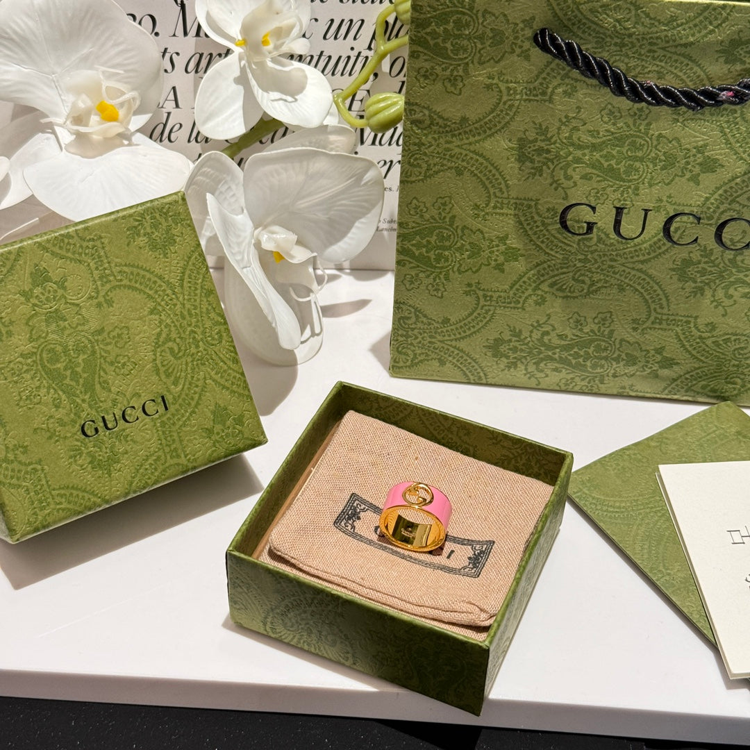 blondie series wide white enamel ring jzc34