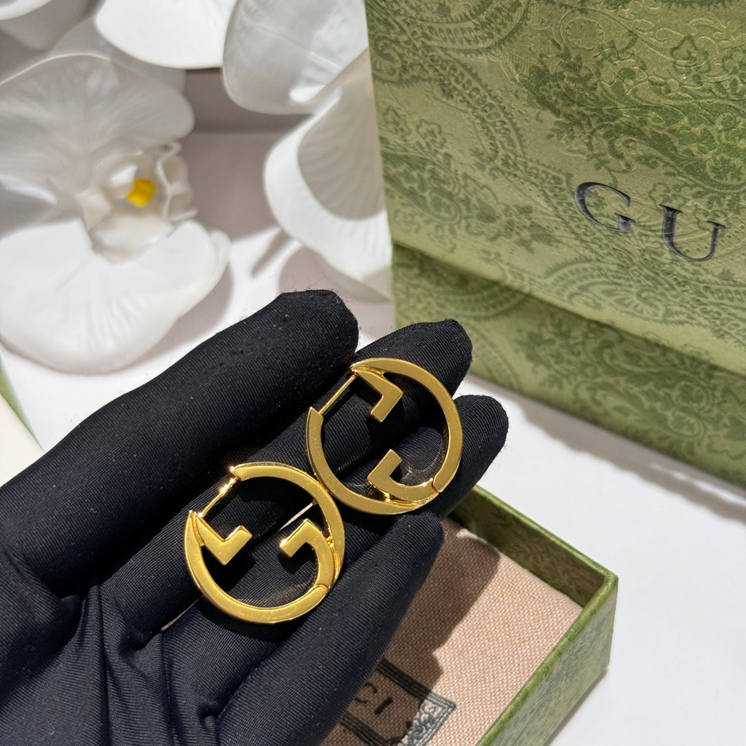 blondie light gold series ring gold earrings ehc140