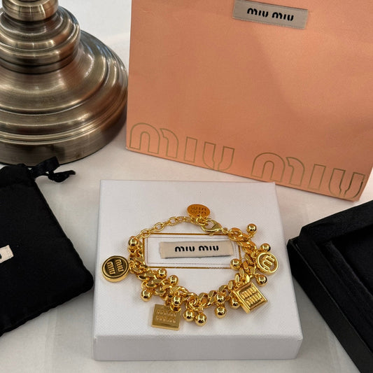 Miumiu Versatile Gold Chain Bracelet SLC73