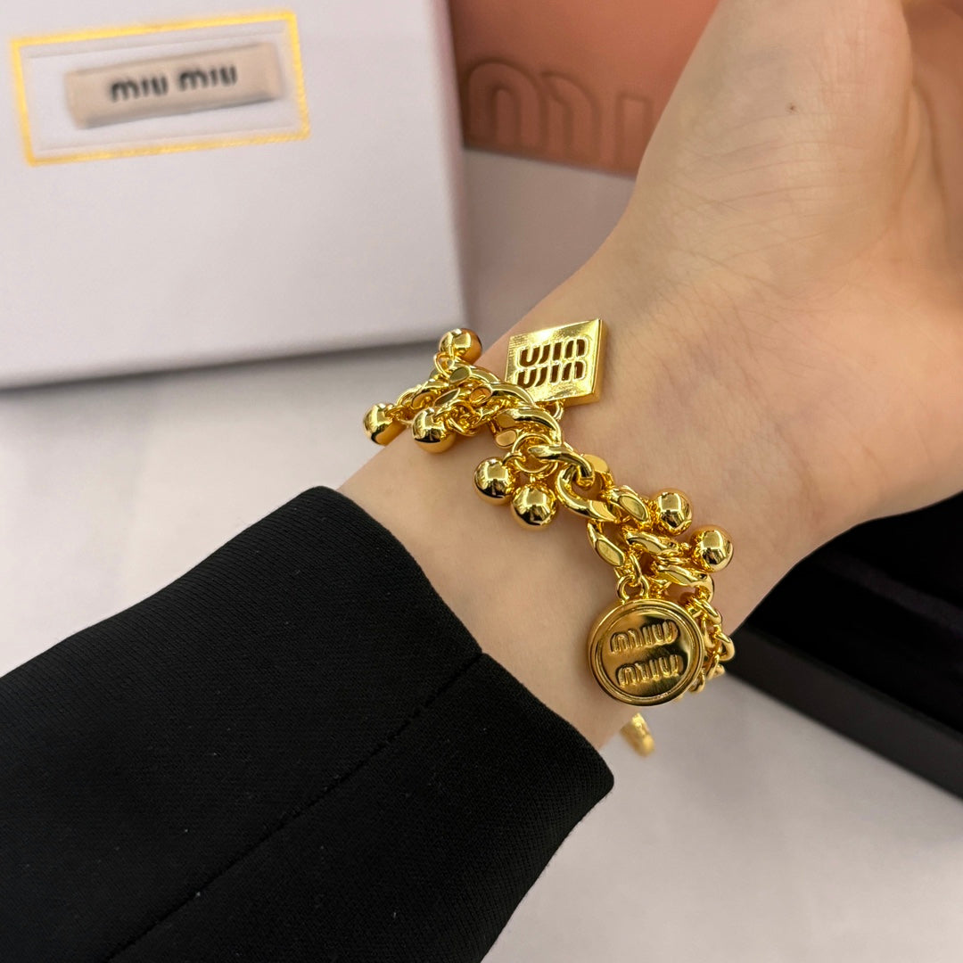 Miumiu Versatile Gold Chain Bracelet SLC73