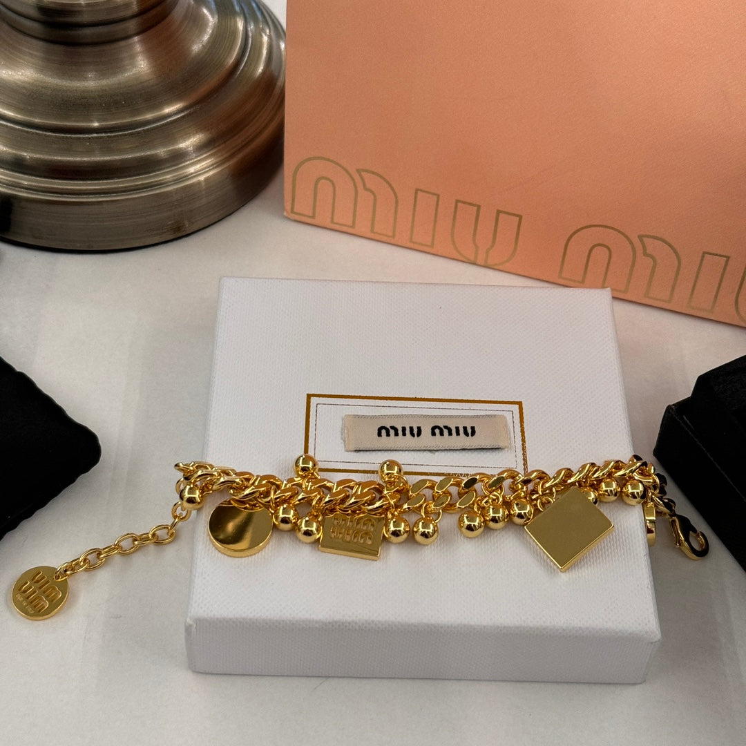 Miumiu Versatile Gold Chain Bracelet SLC73