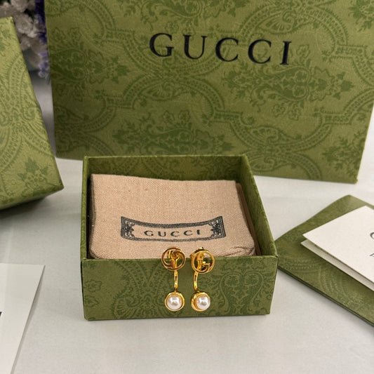gg pearl diamond gold earrings ehc139