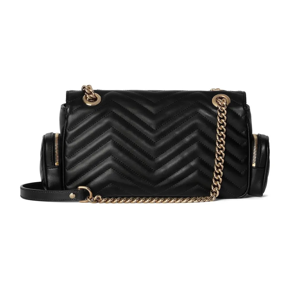 gg marmont series 25 5cm small black multi pocket crossbody shoulder bag 795228