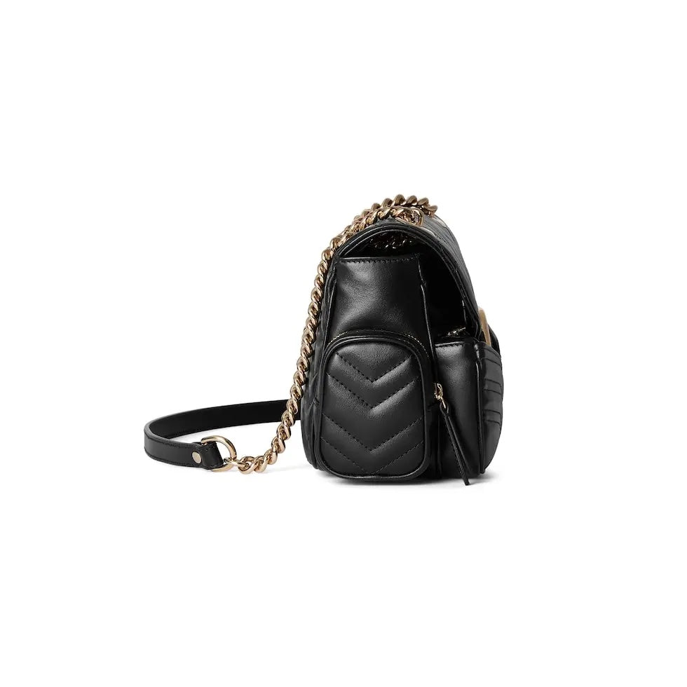 gg marmont series 25 5cm small black multi pocket crossbody shoulder bag 795228