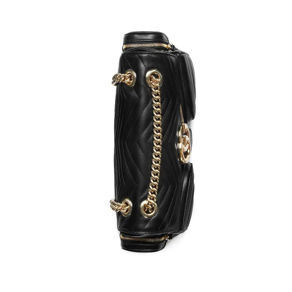 gg marmont series 25 5cm small black multi pocket crossbody shoulder bag 795228