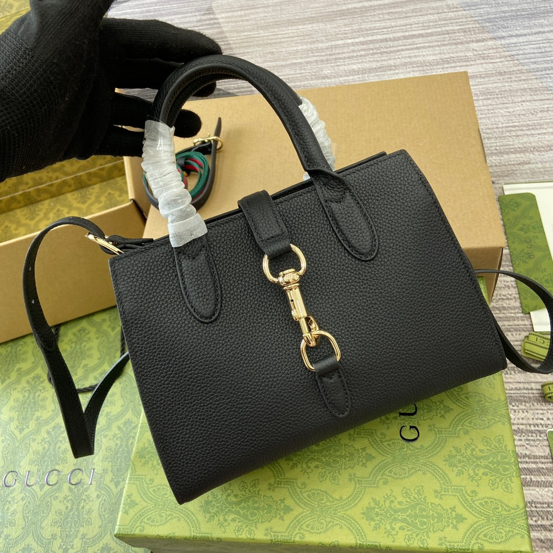 jackie series 24cm black hand held shoulder tote bag 795349
