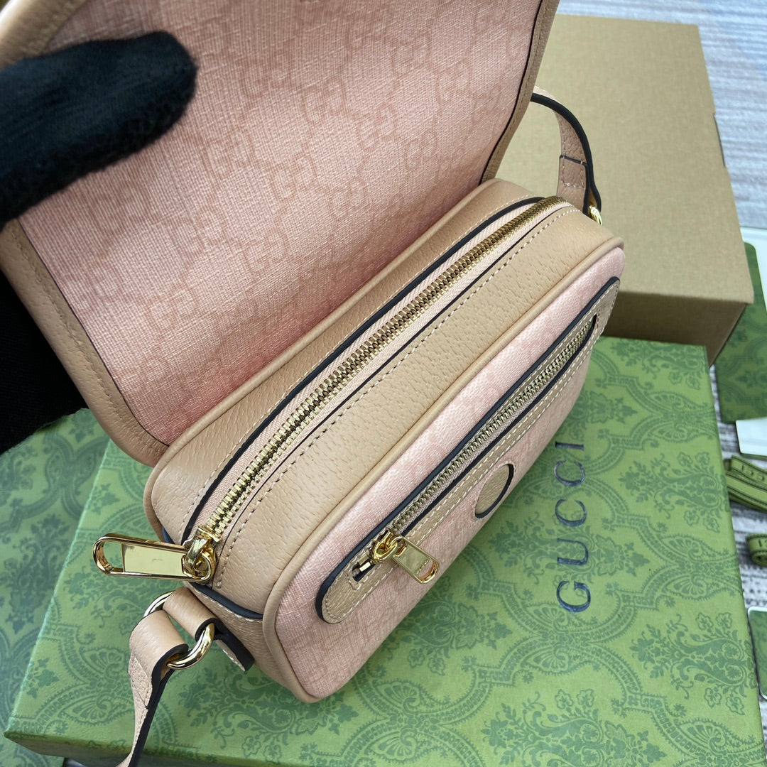 ophidia grey pink 31cm small cross shoulder tote bag 765043