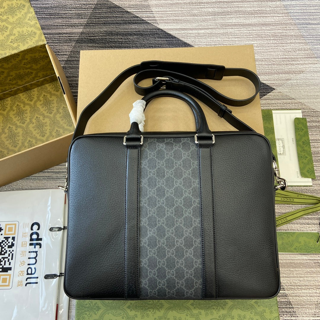 gg medium 29cm black crossbody tote briefcase 795461