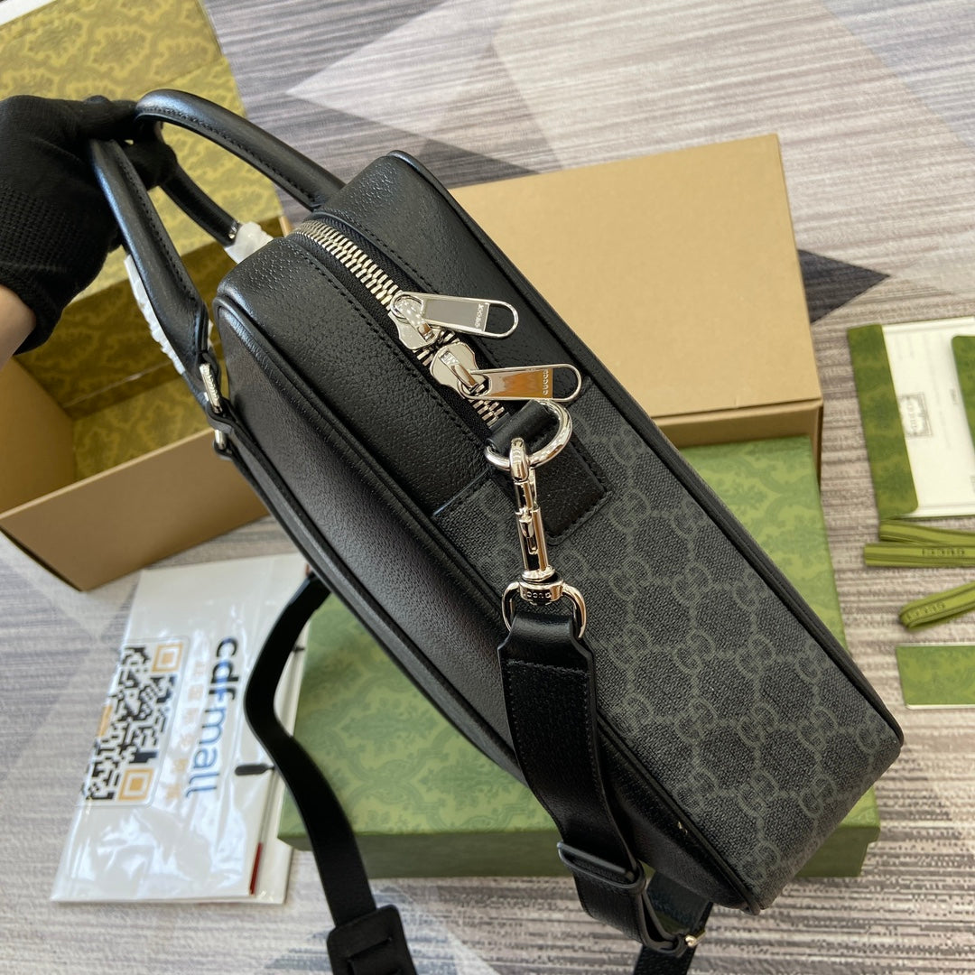 gg medium 29cm black crossbody tote briefcase 795461