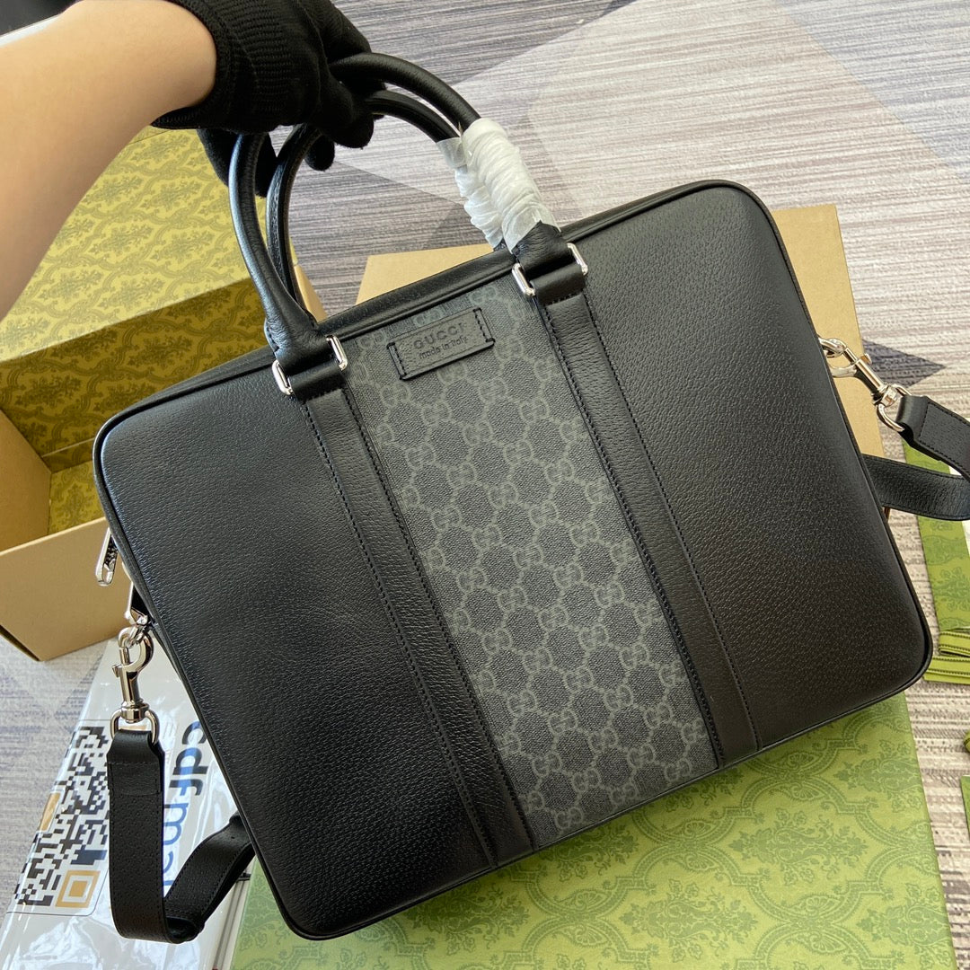 gg medium 29cm black crossbody tote briefcase 795461