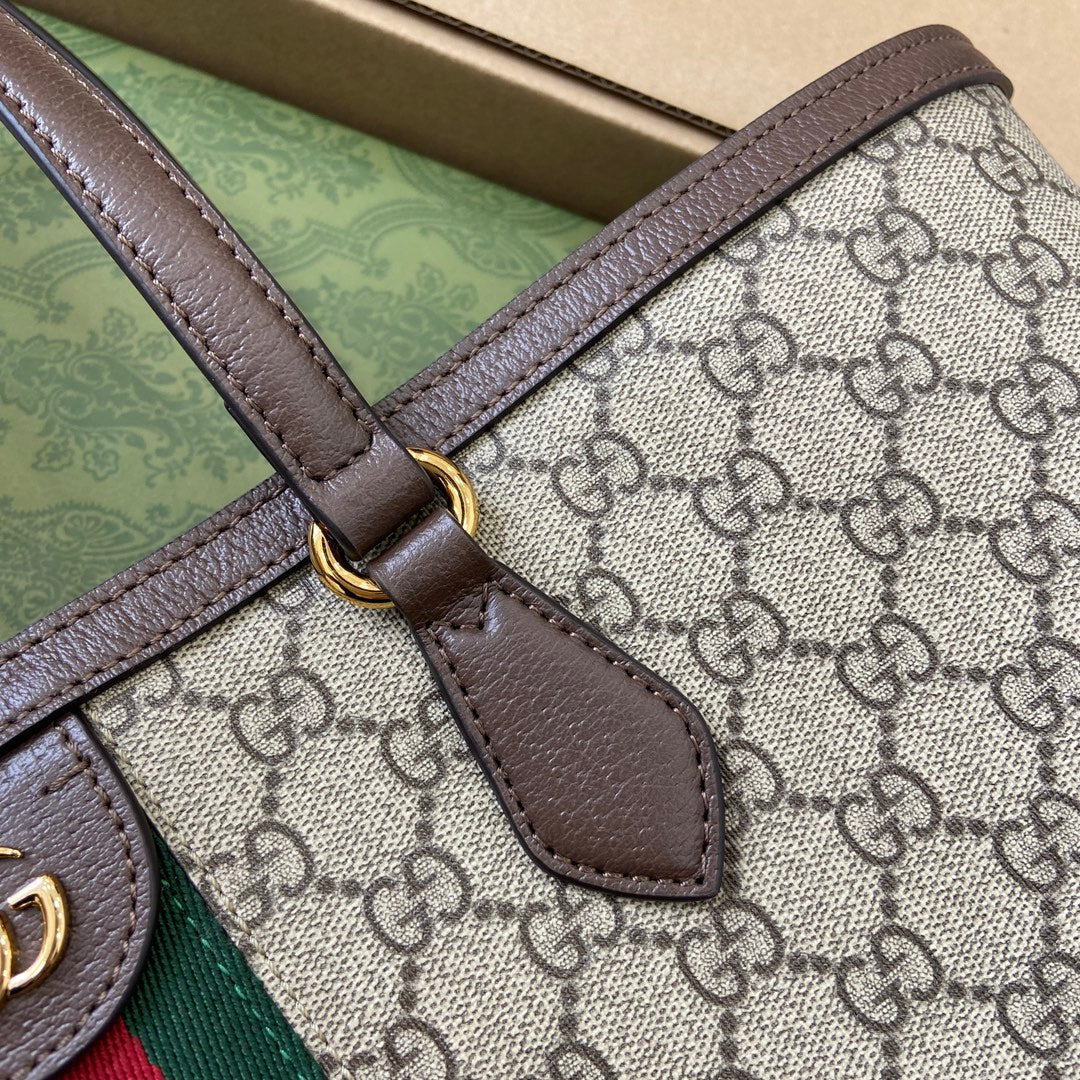 gg ophidia 38cm brown shoulder tote bag 631685