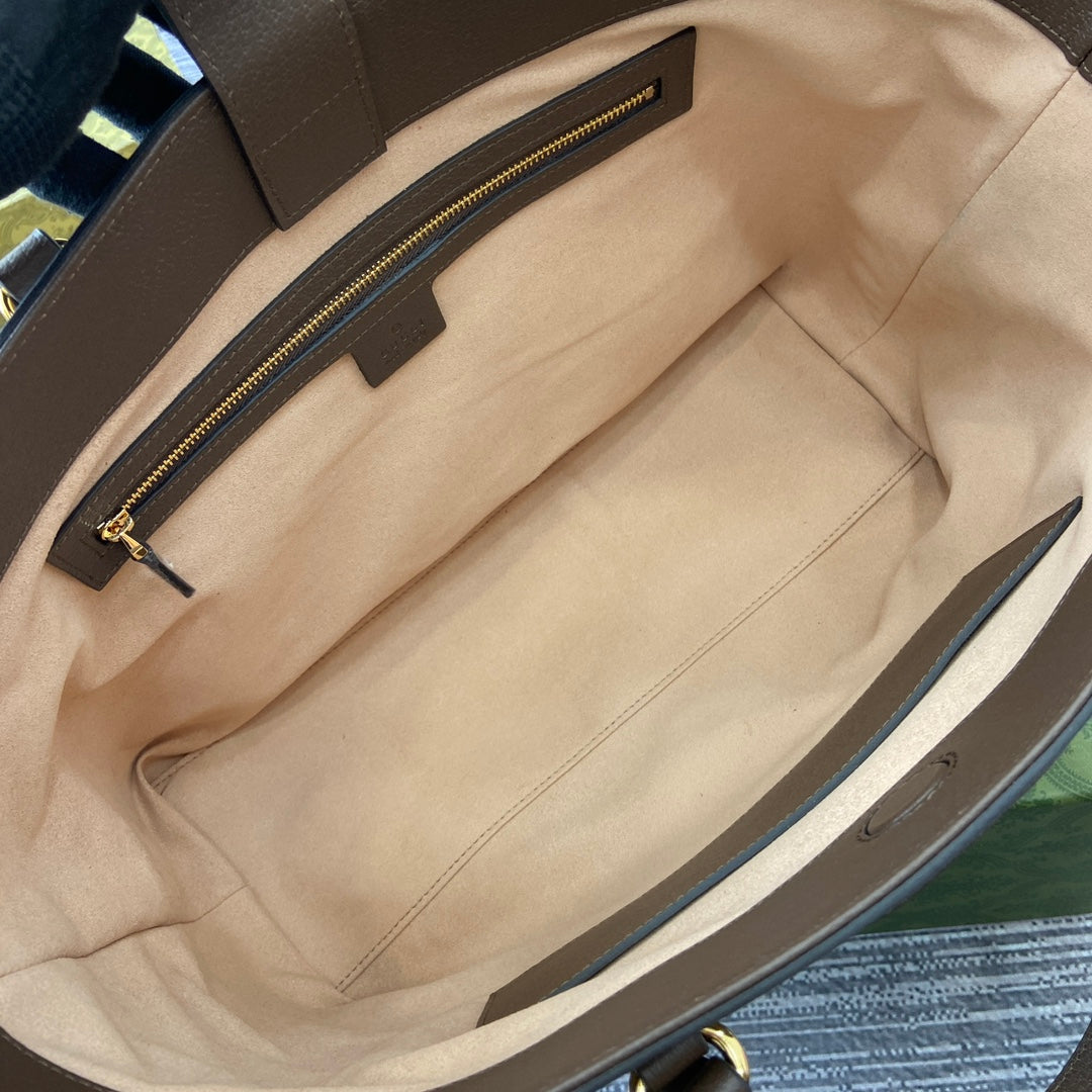 gg ophidia 38cm brown shoulder tote bag 631685