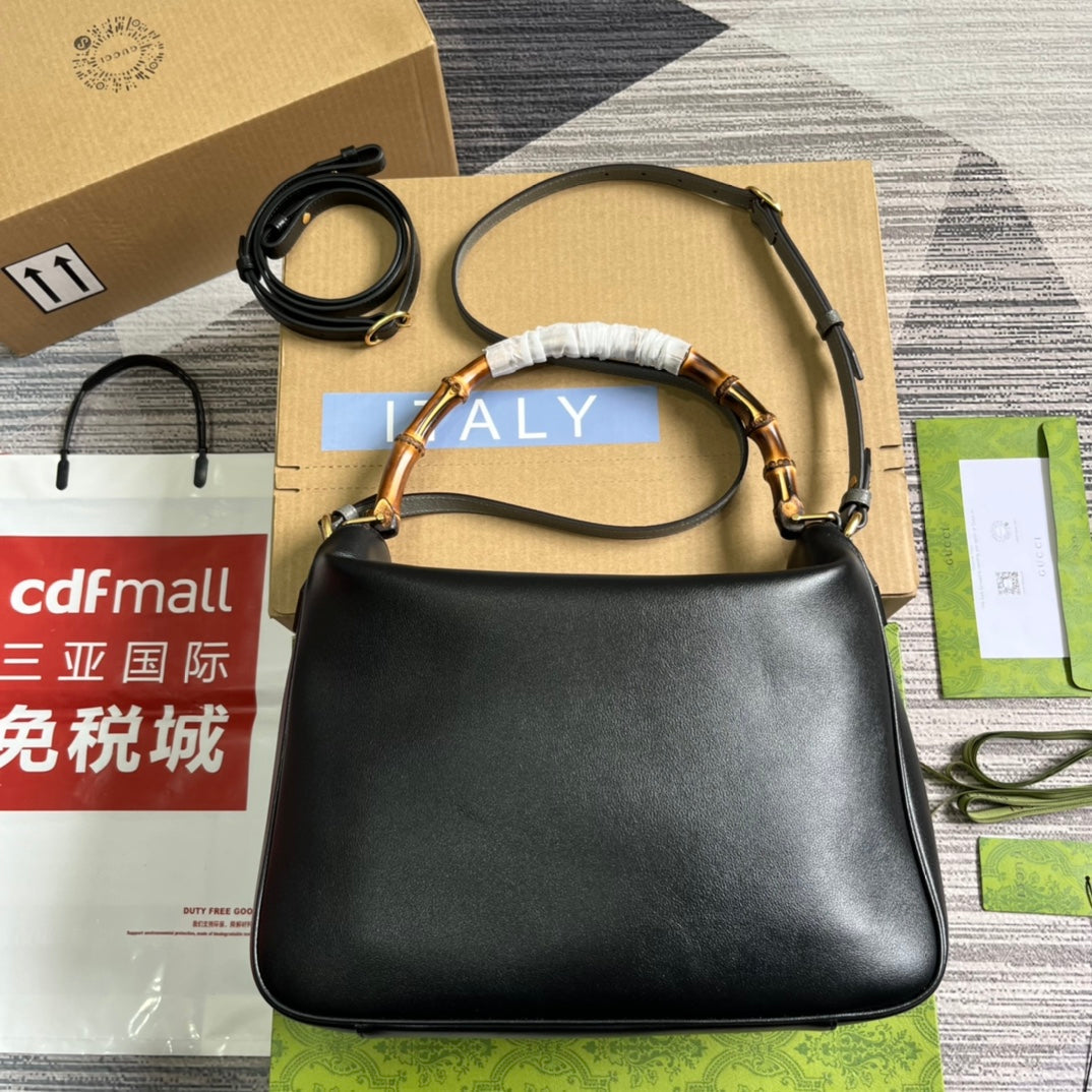 diana series large underarm black cross shoulder bag 746245