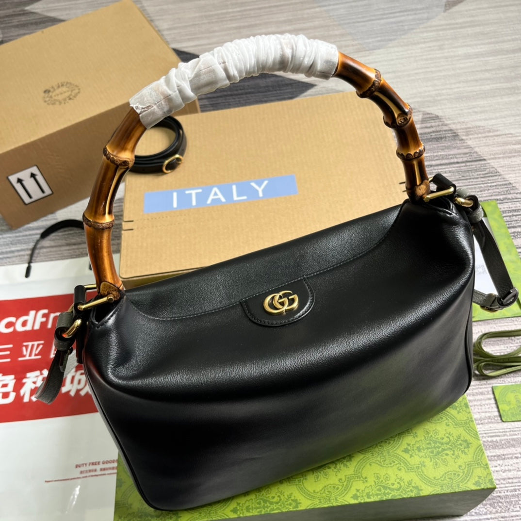 diana series large underarm black cross shoulder bag 746245