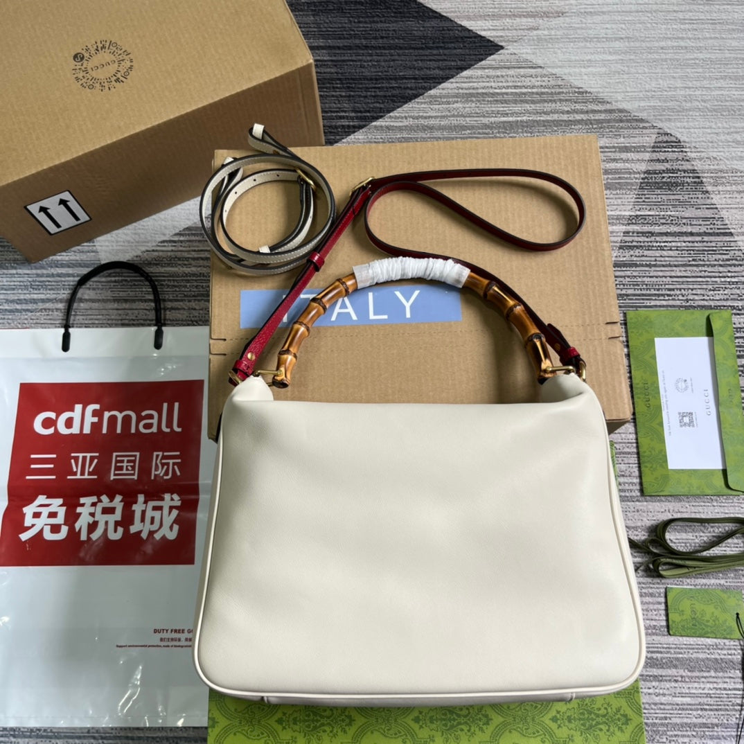 diana series white large 34cm underarm cross shoulder bag 746245