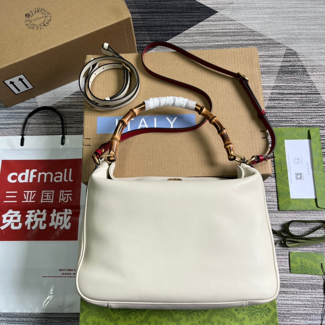 diana series white large 34cm underarm cross shoulder bag 746245