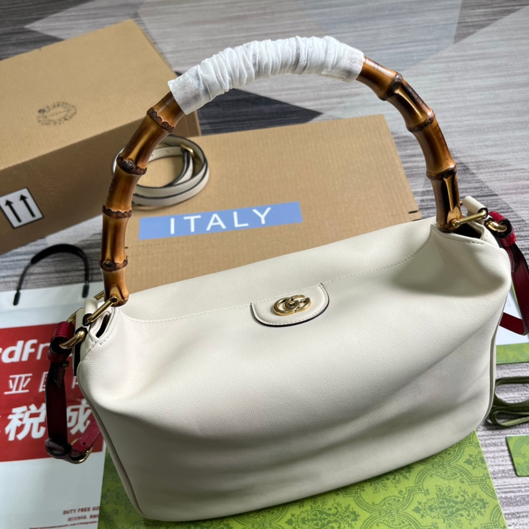 diana series white large 34cm underarm cross shoulder bag 746245