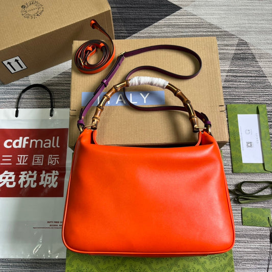 diana series large 34cm underarm orange crossbody shoulder bag 746245