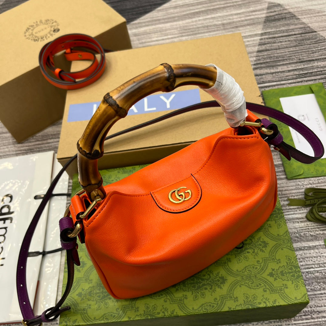diana bamboo knot small 24cm orange cross shoulder backpack 746251