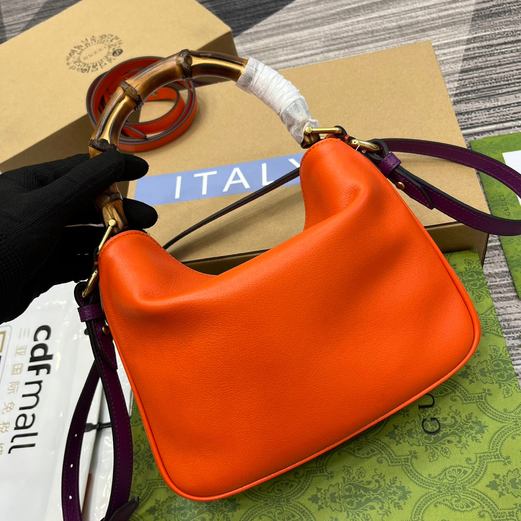 diana bamboo knot small 24cm orange cross shoulder backpack 746251