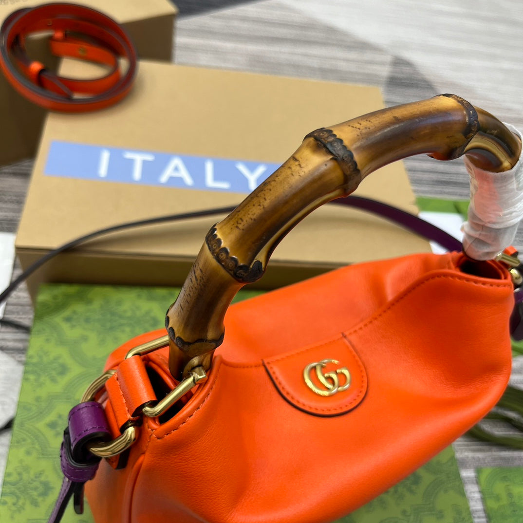 diana bamboo knot small 24cm orange cross shoulder backpack 746251