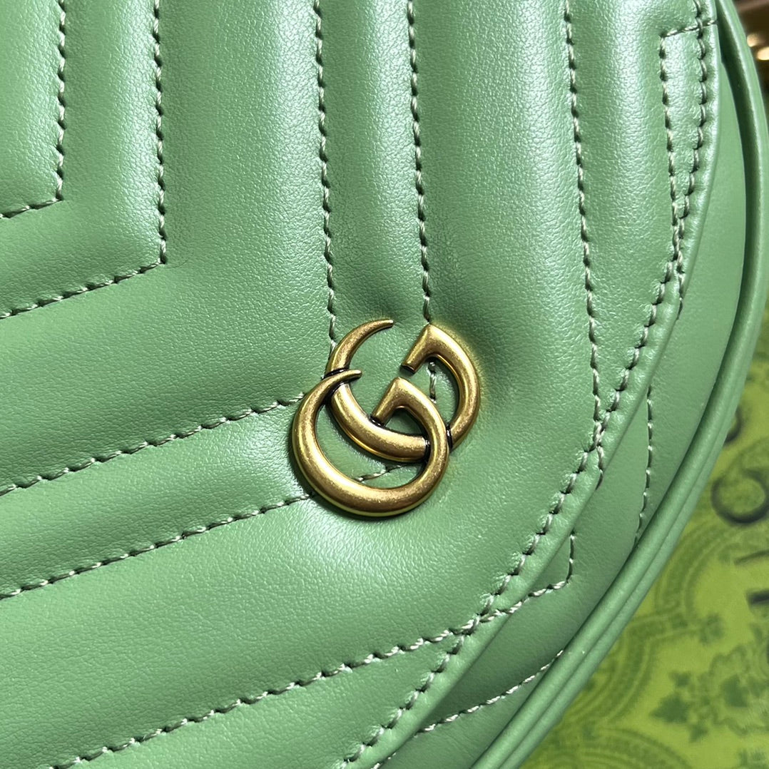 gg marmont series green crossbody single shoulder quilted chain bag 746431