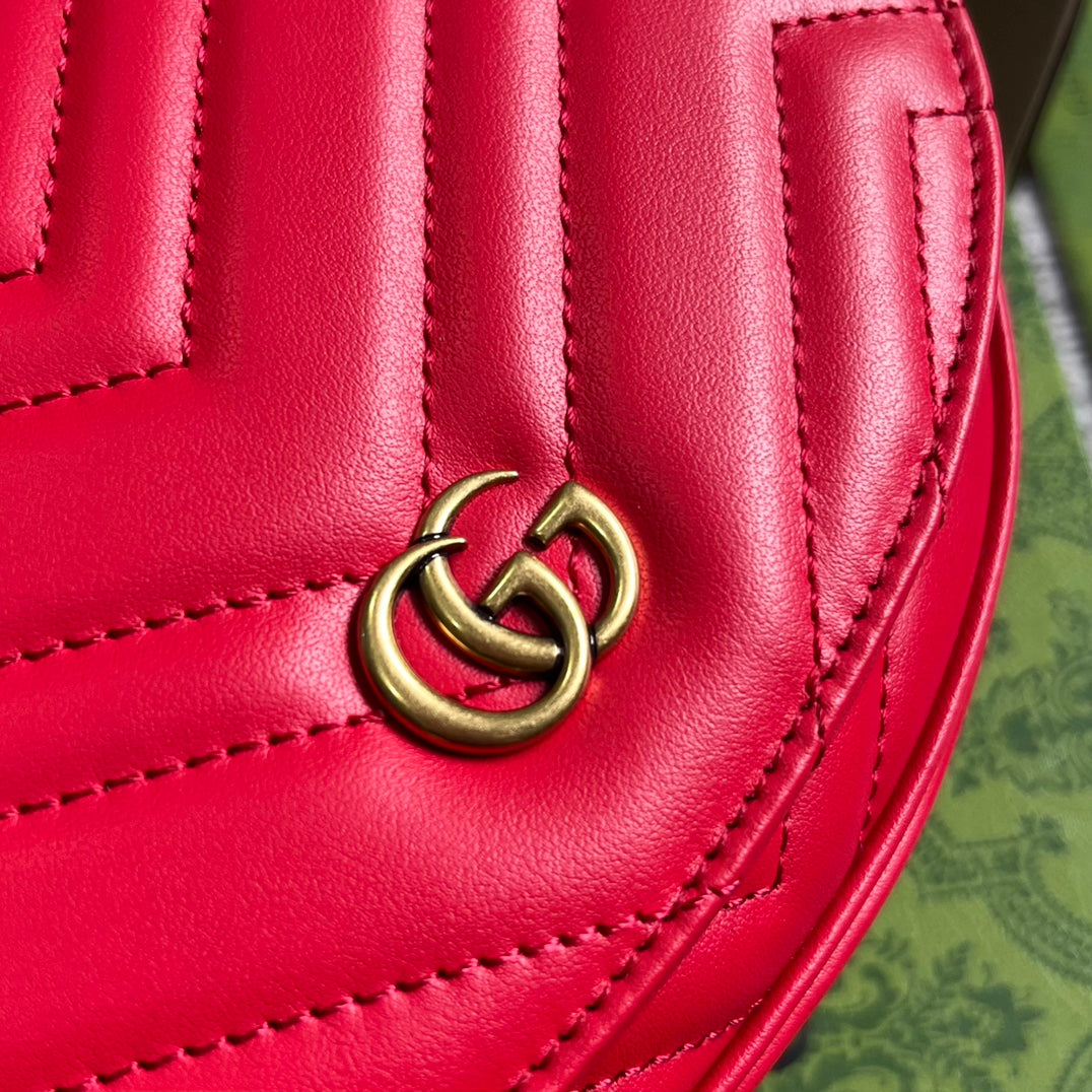 gg marmont series 20cm red crossbody chain shoulder bag 746431