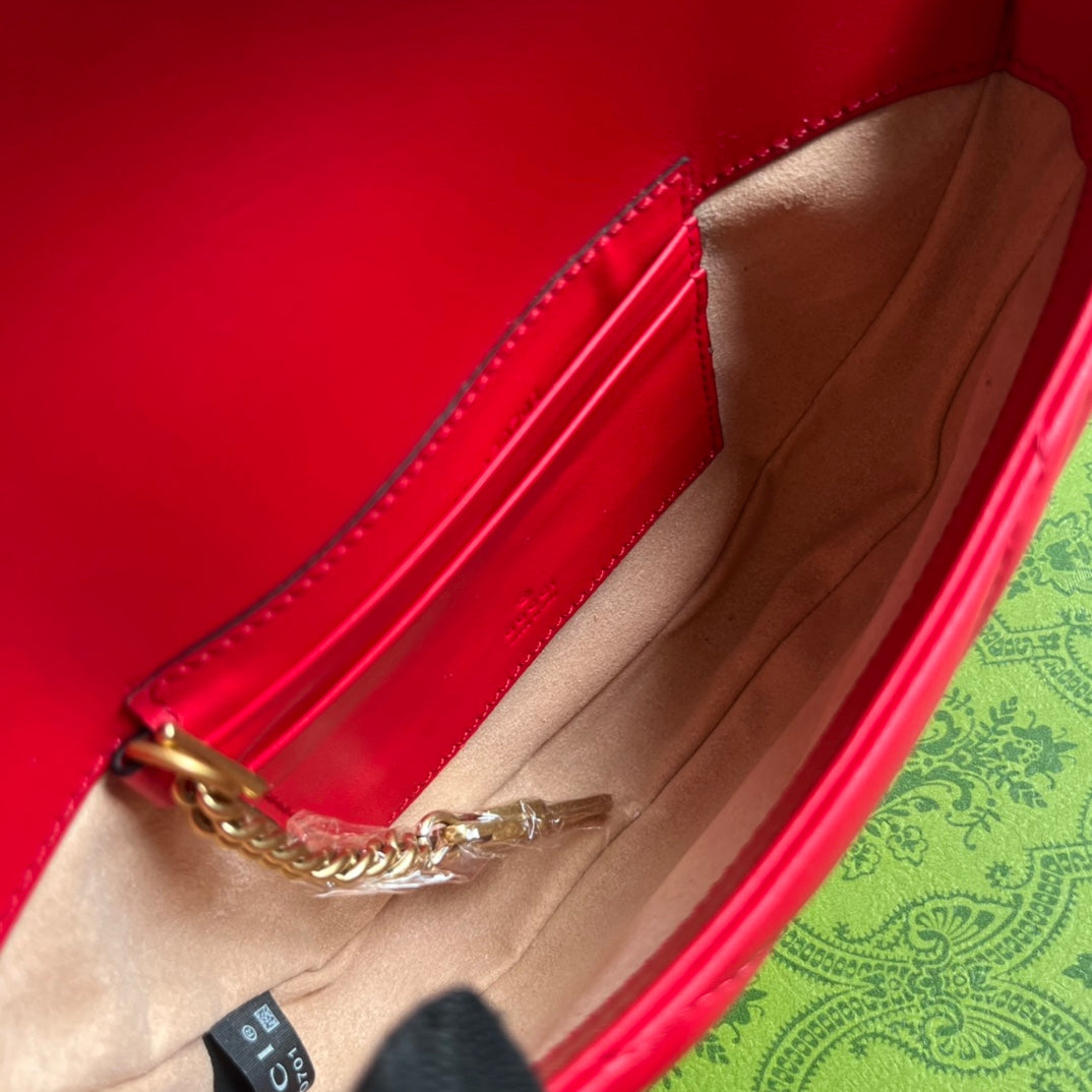 gg marmont series 20cm red crossbody chain shoulder bag 746431