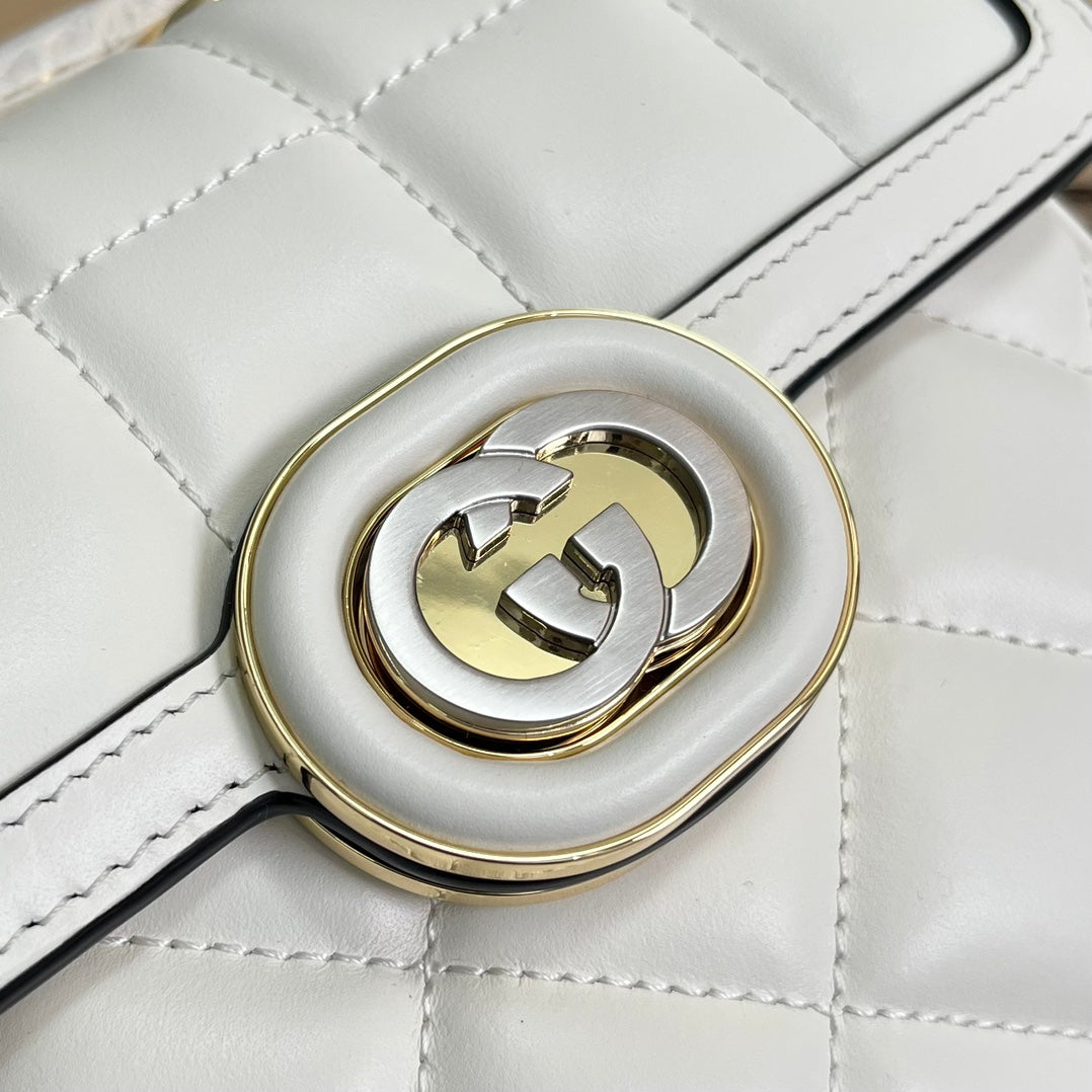 deco white shoulder back small square bag single shoulder crossbody bag 741457