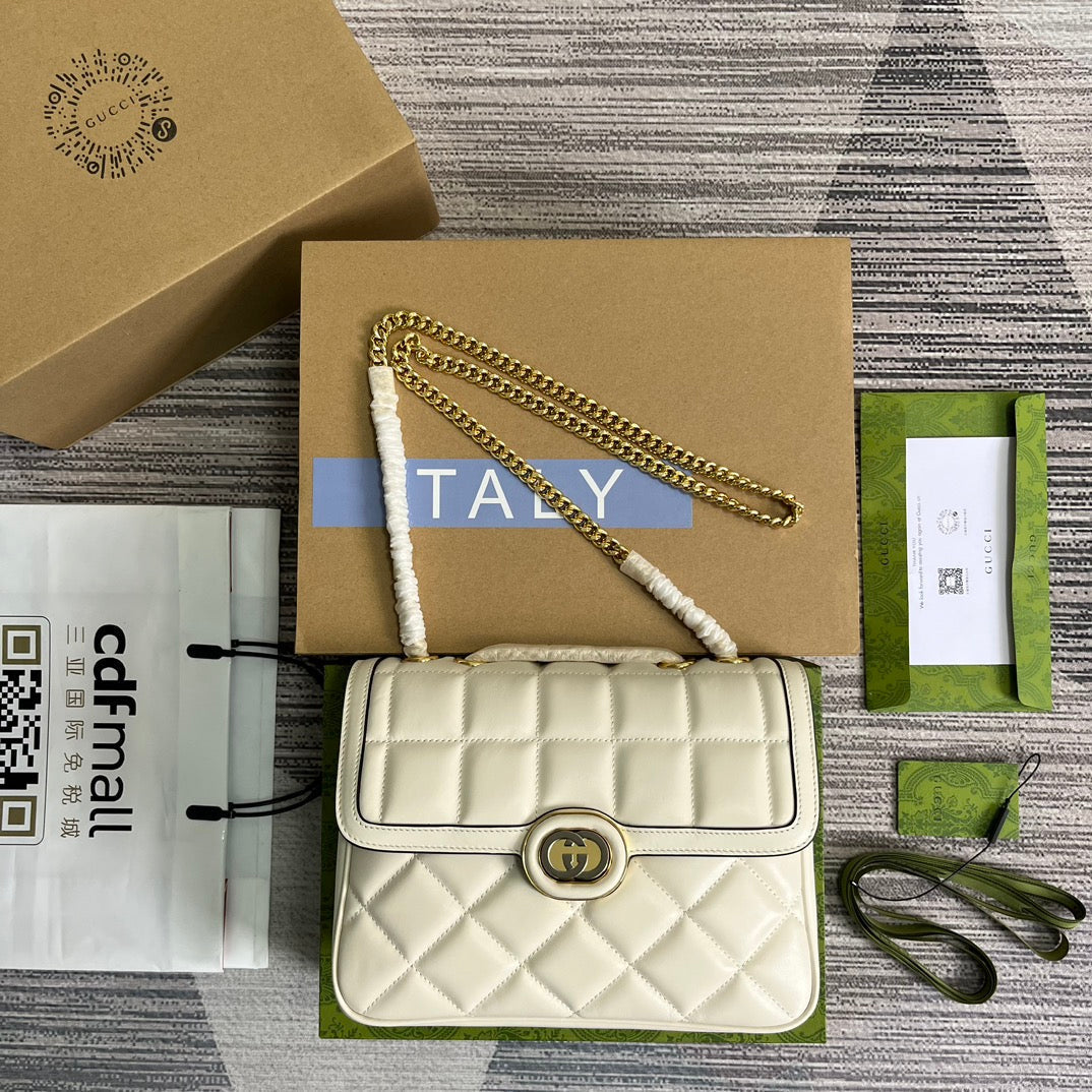 gg deco series 25cm white crossarm underarm shoulder backpack 740834