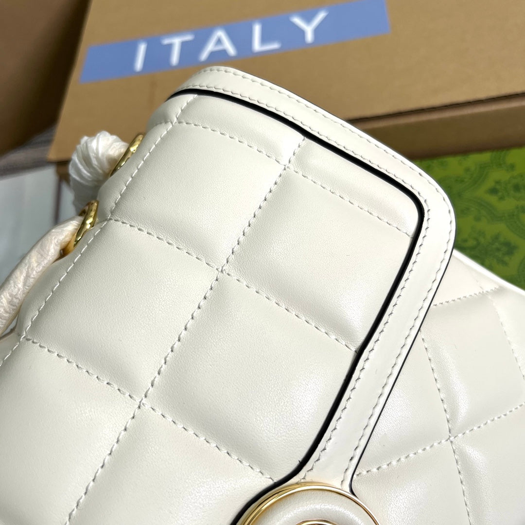 gg deco series 25cm white crossarm underarm shoulder backpack 740834